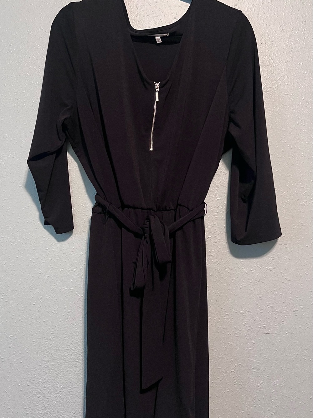 Maurices Black Long Sleeve Midi Dress with Front Zip